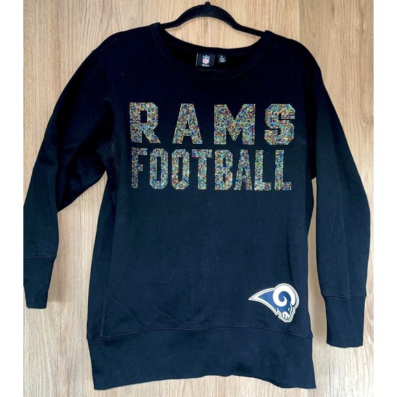 Los‎ Angeles Rams NFL Football Black Sweatshirt Sparkly Design Women's Size M LA - Picture 1 of 8